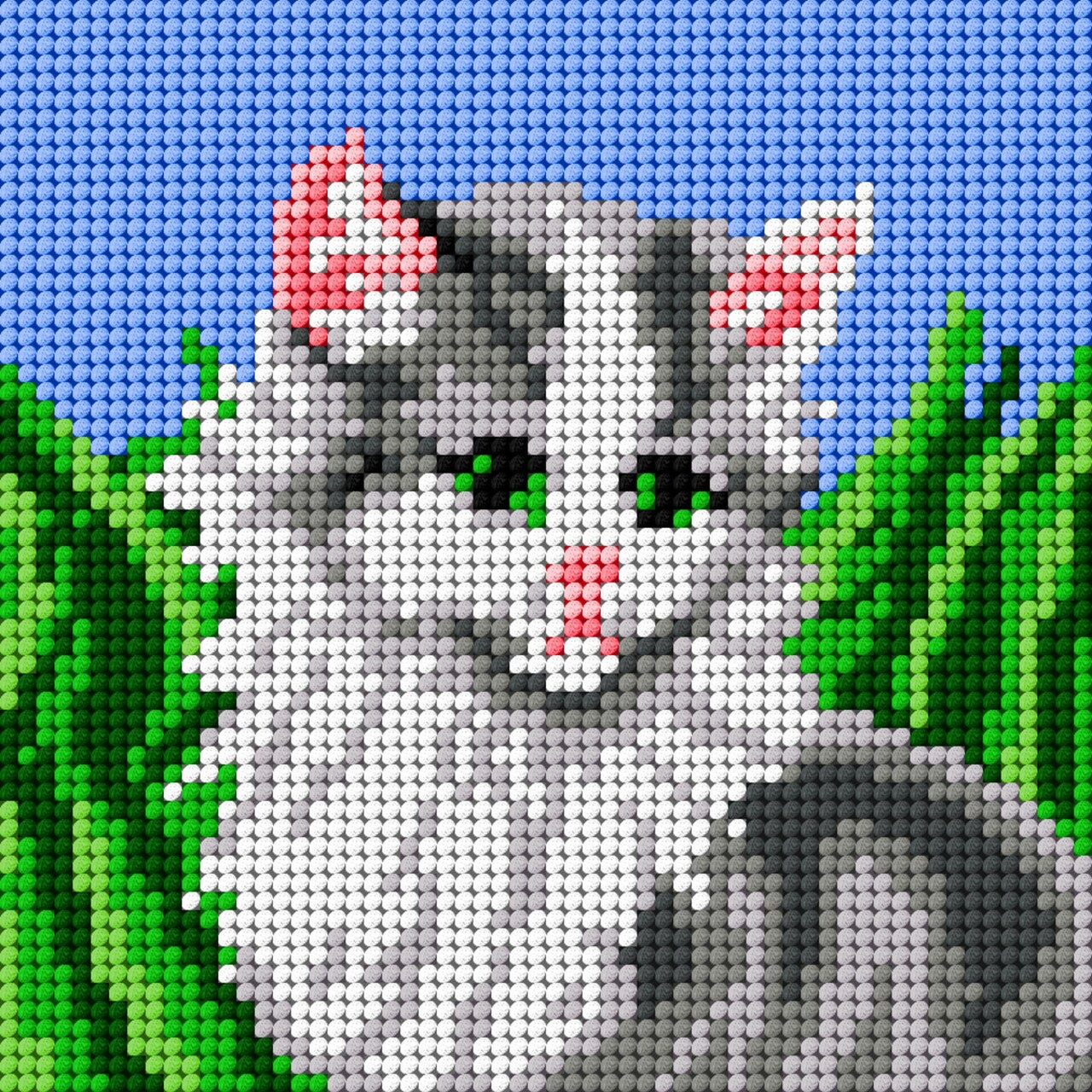 Gobelin canvas for halfstitch without yarn Cat on a Meadow 1455D